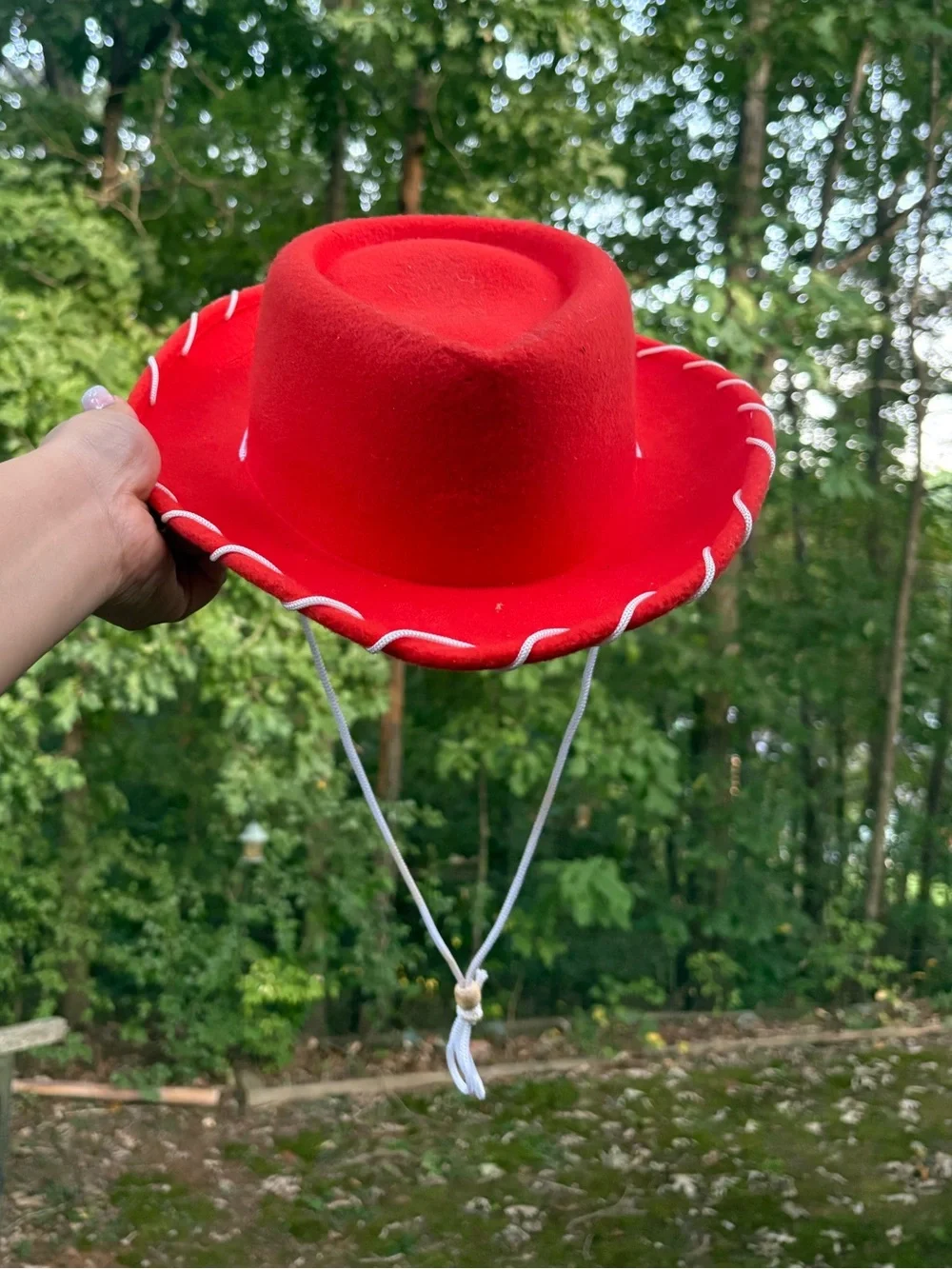 Kids Red Cowboy Hat with Chin Cord